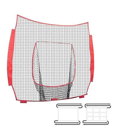 Mecale 7 x 7 Ft Baseball Softball Practice Net with Strike Zone