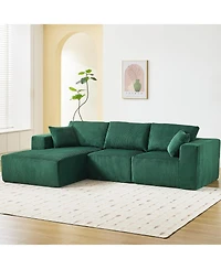 gaomon 108" L-Shaped Modular Sectional Sofa, 3-Piece Corduroy Cloud Couch with Left Facing Chaise & Armrests