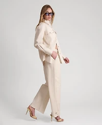 Avec Les Filles Women's Patchwork Wide Leg Jeans