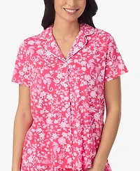 Cuddl Duds Women's Short-Sleeve Top and Pull-On Pajama Shorts