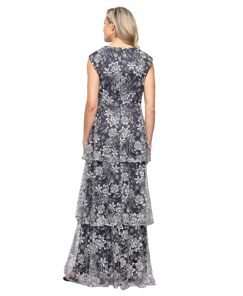 Alex Evenings Women's Embroidered Sweetheart Neck Ball Gown