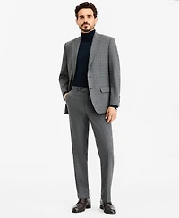 Tallia Men's Classic-Fit Gray & Blue Check Suit Separate Jacket