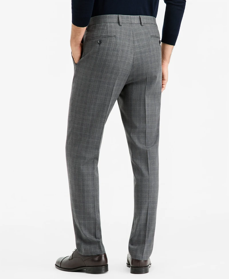 Tallia Men's Classic-Fit Gray & Blue Check Suit Separate Pants
