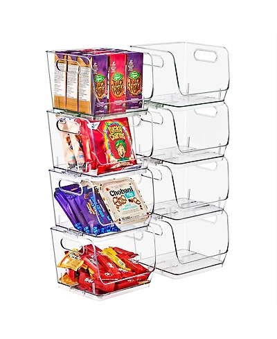Sorbus Square Stackable Open Front Storage Bins - For Pantry