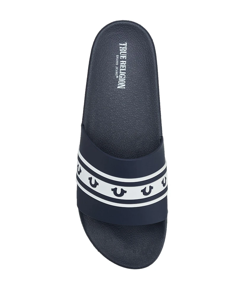 True Religion Men's Snoop Colorblock Logo Pool Slide