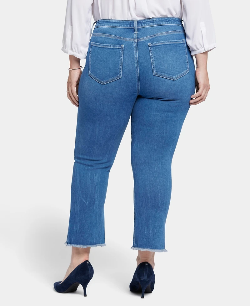 Nydj Plus Barbara Bootcut Ankle Jeans with Frayed Hems
