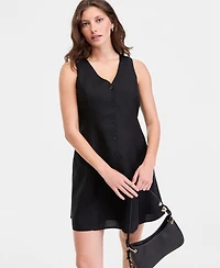 On 34th Women's Linen-Blend V-Neck Mini Dress, Macy's Exclusive