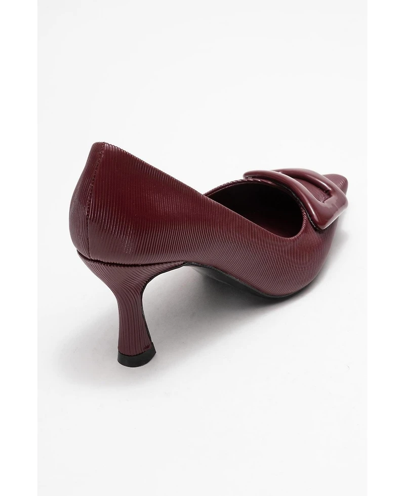 Prologue Shoes Women's Astra Buckle Pointed Toe Pump