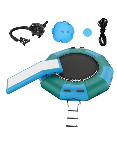 Mecale Inflatable Water Bouncer with Slide, Ladder and Air Pump