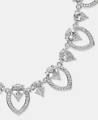 Anne Klein Silver-Tone Navette Pearl Stone Frontal Necklace