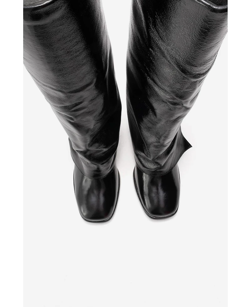 Forever & Always Shoes Women's Lojo Leather Block Heel Boot