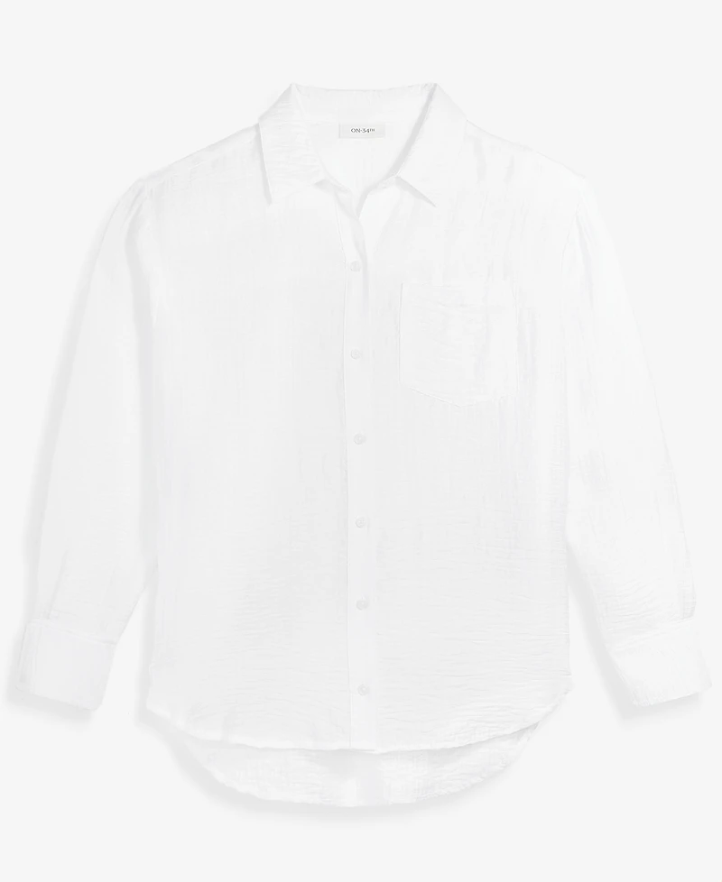 On 34th Women's Gauze Relaxed Button-Down Shirt, Macy's Exclusive