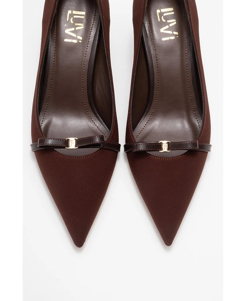 Prologue Shoes Women's Annie Bow Pointed Toe Pump