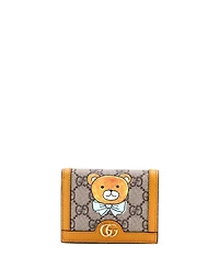 Pre-Owned Gucci Gg Marmont Bifold Card Holder Printed Gg Coated Canvas