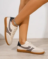 Berness Women's Lilliann Mixed Panel Lace-Up Sneakers