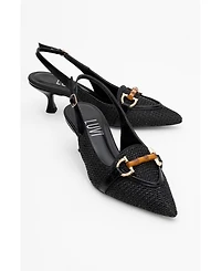 Prologue Shoes Women's Osca Pointed Toe Buckled Slingback Pump