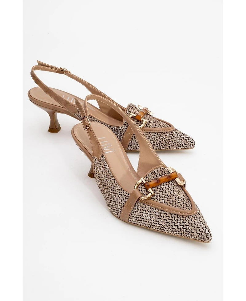 Prologue Shoes Women's Osca Pointed Toe Buckled Slingback Pump