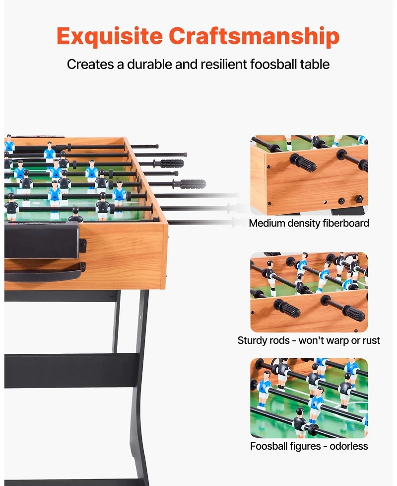 Mecale 42 Inch Folding Foosball Table with 2 Balls