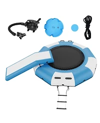 Mecale Inflatable Water Bouncer with Slide, Ladder and Air Pump