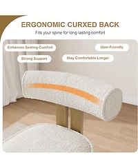 gaomon Upholstered Dining Chairs Set of 2,Modern Boucle Dining Room Chairs with Ergonomic Curved Back,Comfortable Kitchen Chairs with Rubber Wood