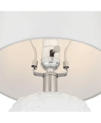 360 Lighting Arianna 16"H White Flower Ceramic Accent Table Lamp Set with Dimmer