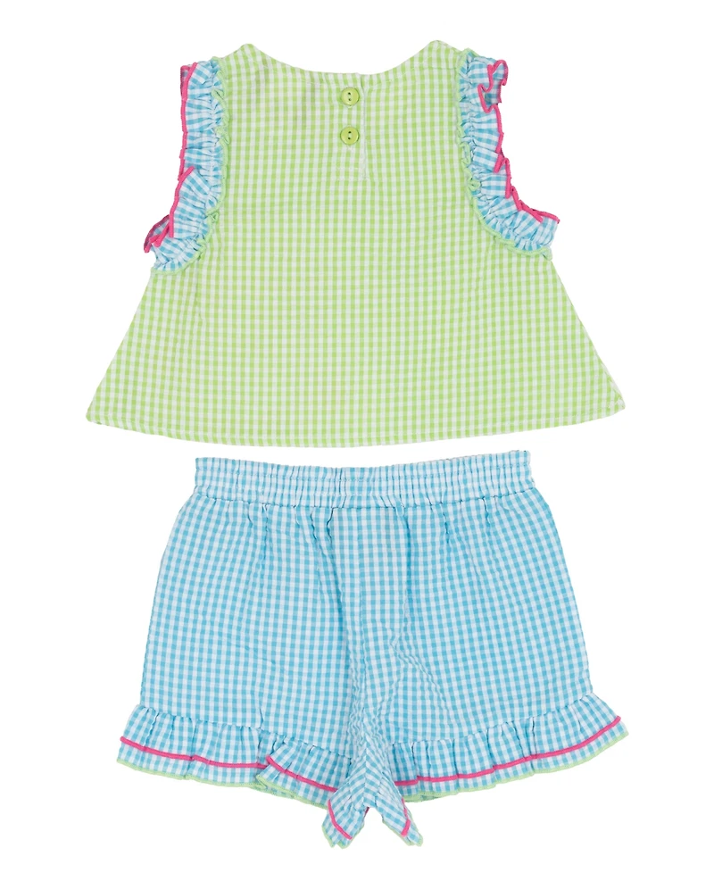 Rare Editions Baby Girls' Sleeveless Top and Elastic Waistband Shorts, 2-Piece Set