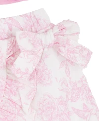 Rare Editions Baby Girls' Flutter Sleeve Top and Elastic Waistband Shorts, 2-Piece Set