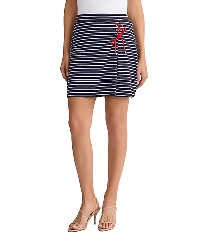 Jones New York Women's Laced Up Pull-On Cotton Skort