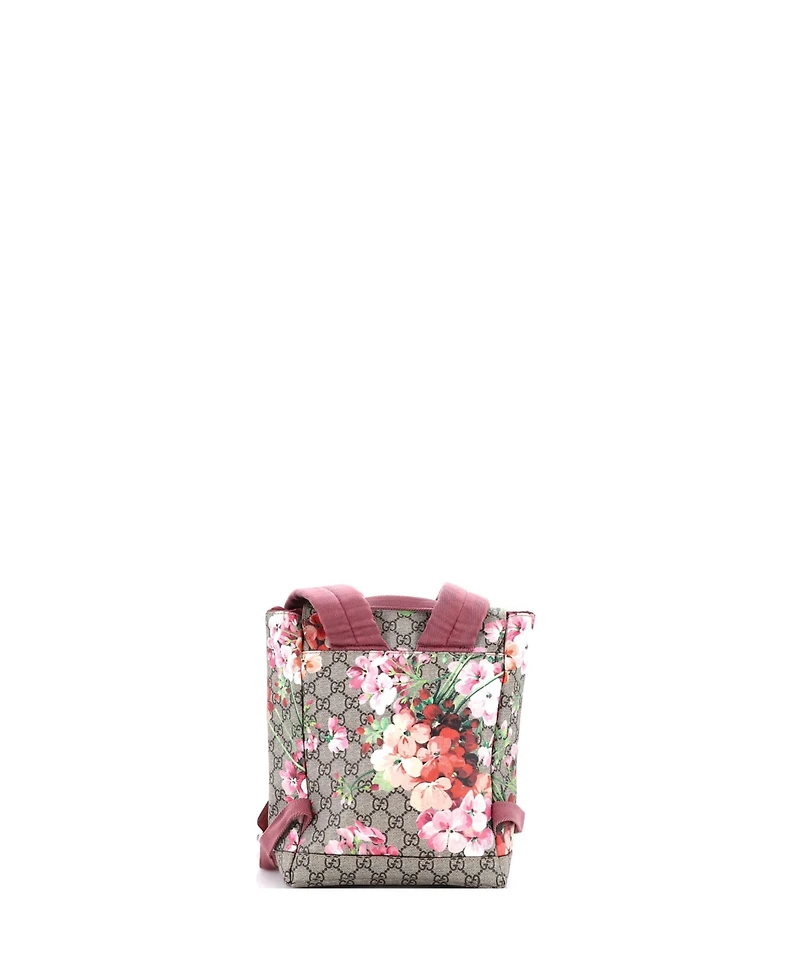 Pre-Owned Gucci Small Buckle Backpack Blooms Print Gg Coated Canvas