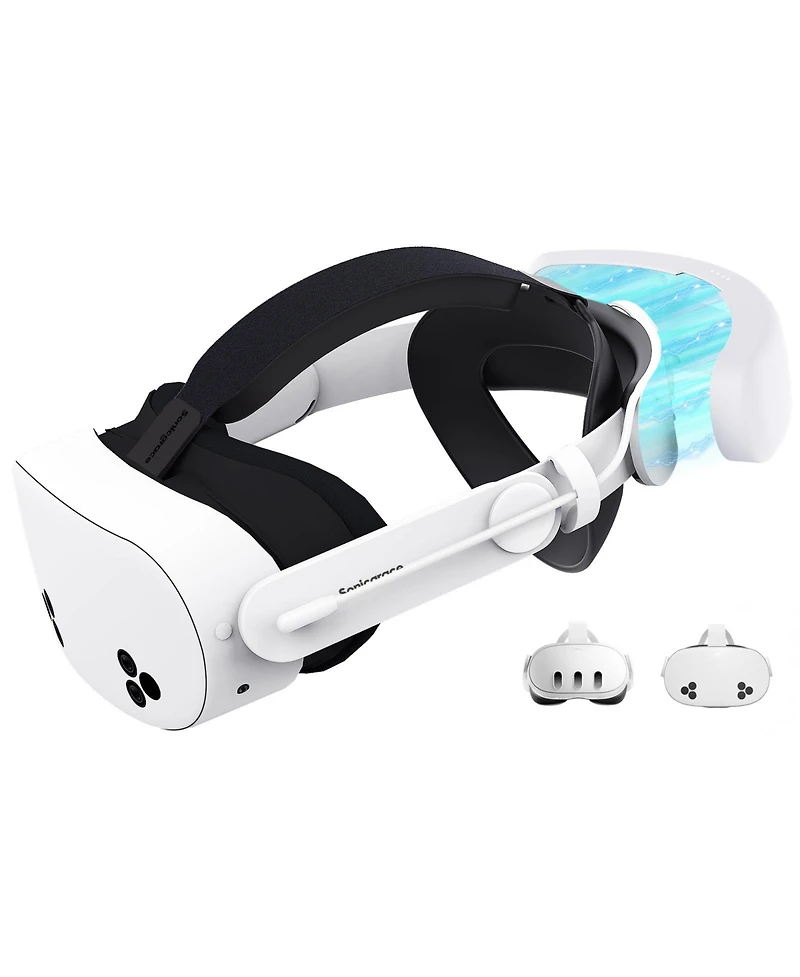 sonicgrace S3 Pro Battery Head Strap for Meta Quest 3/3S - 20W Fast Charging, 8000mAh Magnetic Battery Pack