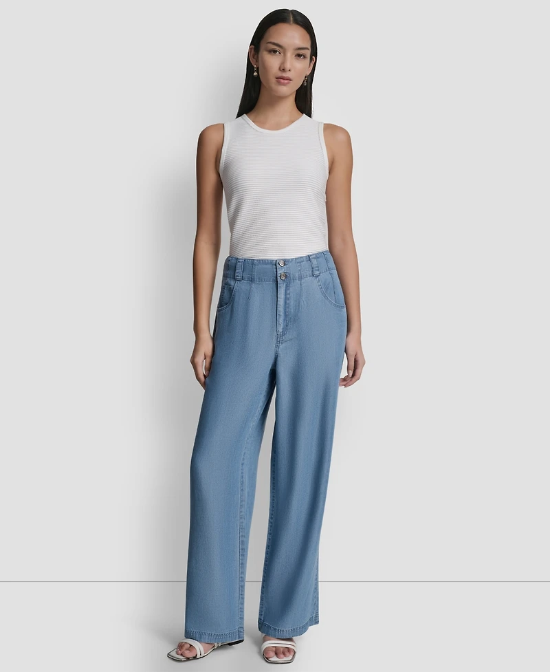 Dkny Women's Chambray Wide-Leg Pants