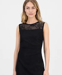 Anne Klein Women's Embroidered-Tulle Sleeveless Midi Dress