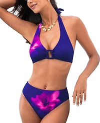 Cupshe Women's V-Neck Adjustable Straps Bikini Set