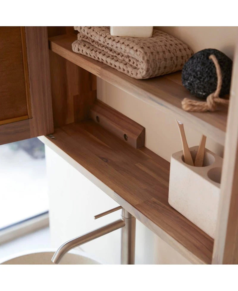 Tikamoon Lila solid acacia wood mirror bathroom cabinet