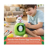 Sperric Easter Egg Art Decorator Kit, Mess-Free Egg Painting Set with Easter Egg Spinner Stand, 8 Colorful Markers and 3 Plastic Eggs