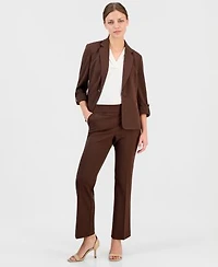 Anne Klein Essentials Petite Notched Collar Jacket Pull On Pants
