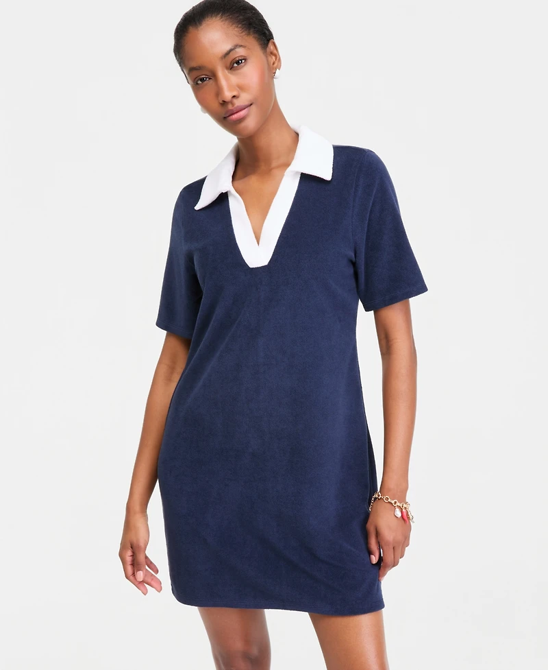 On 34th Women's Terry Relaxed Polo Dress, Macy's Exclusive