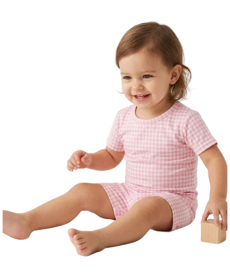 Motette Baby Girls Sugar Gingham Pajama Set