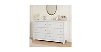 gaomon 6 Drawer Dresser for Bedroom, 47" Wide Modern Wood Chest with Black Ring Pull Handles