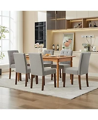 gaomon Upholstered Dining Chairs Set of 6, Modern Linen Parsons Chairs with Wood Legs