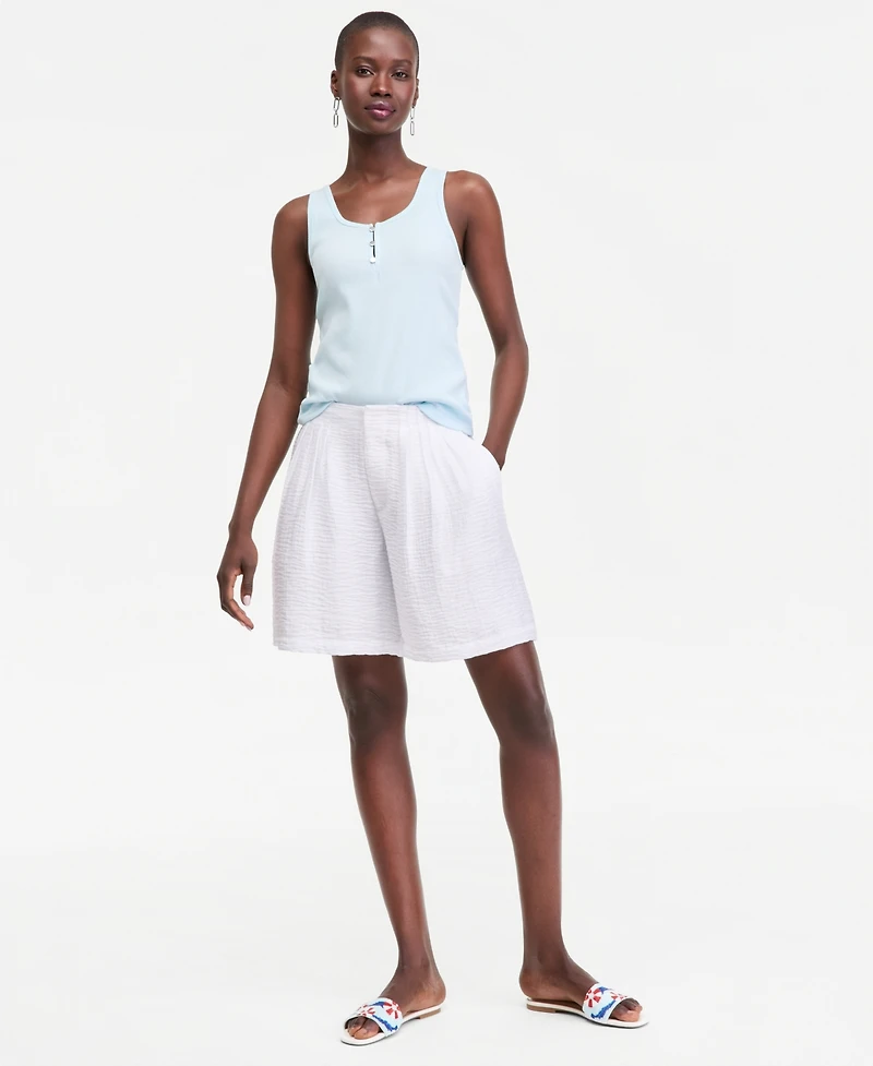 On 34th Women's Pleated Gauze Shorts, Macy's Exclusive