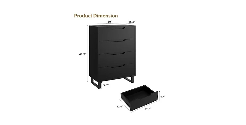 gaomon 4 Dresser for Bedroom, 41.5" Tall Dresser