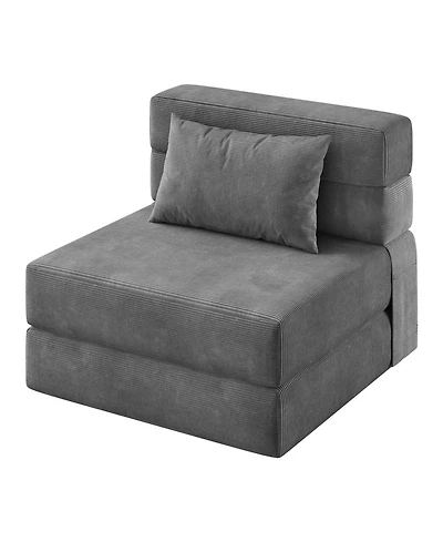 gaomon 4-in-1 Folding Sofa Bed Chair Bed, Convertible Sleeper with Pillow, Single