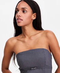 Madden Girl Juniors' Pinstripe Strapless Mini Dress