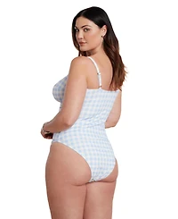 Eloquii Women's Plus Gingham One Piece
