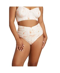 Eloquii Plus Ruched Highwaist Bikini Bottom
