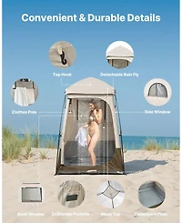 Mecale 1-Room Foldable Camping Shower Tent with Carry Bag