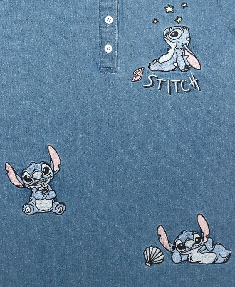 Disney Girls' 2T-6X Stitch Cap-Sleeve Collared Dress