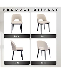 gaomon Dining Chairs Set of 2, Modern Fabric Upholstered Kitchen Side with Curved Backrest and Wood Leg