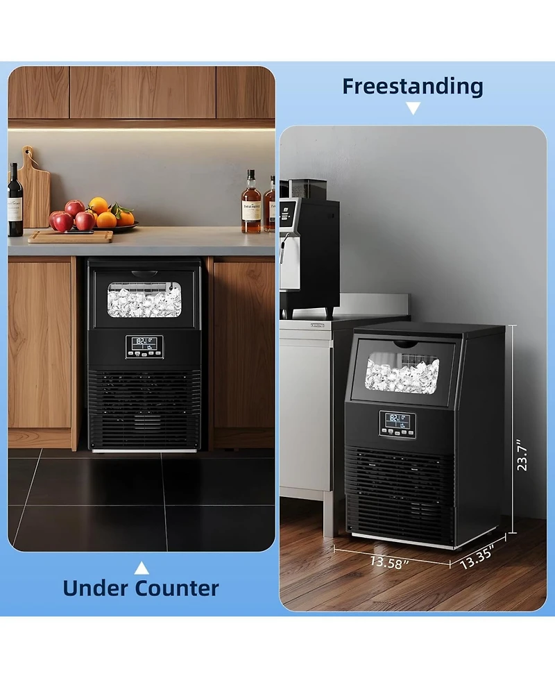 Antarctic Star Freestanding Commercial Ice Maker, 66 lbs. Daily Capacity with Lcd Display